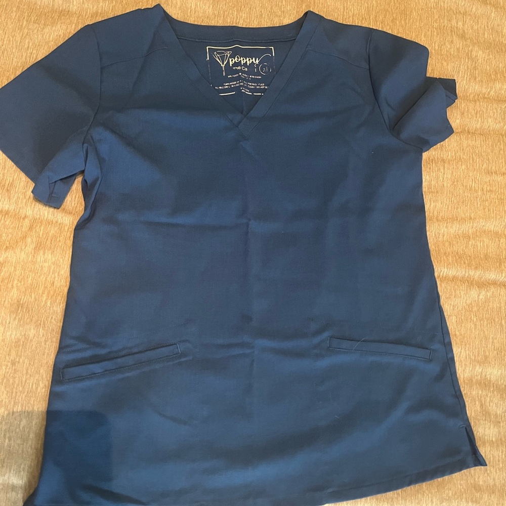Peppy Blue Scrub Top